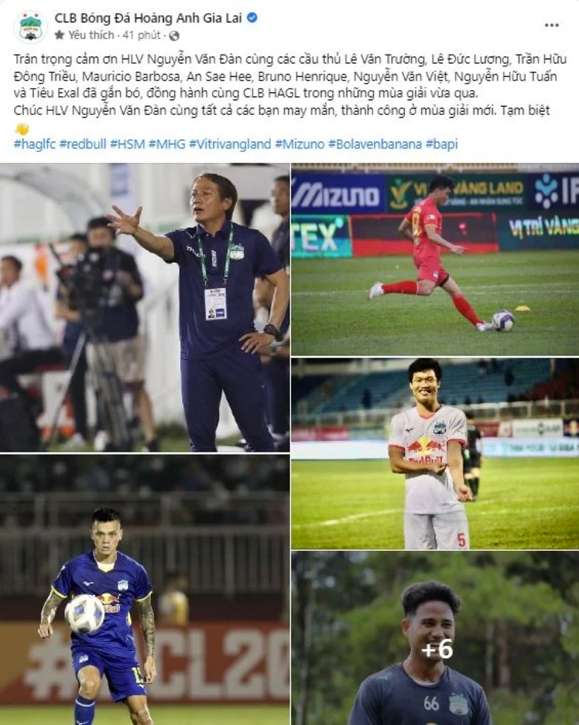 Thêm 9 cầu thủ, 1 huấn luyện viên rời Hoàng Anh Gia Lai